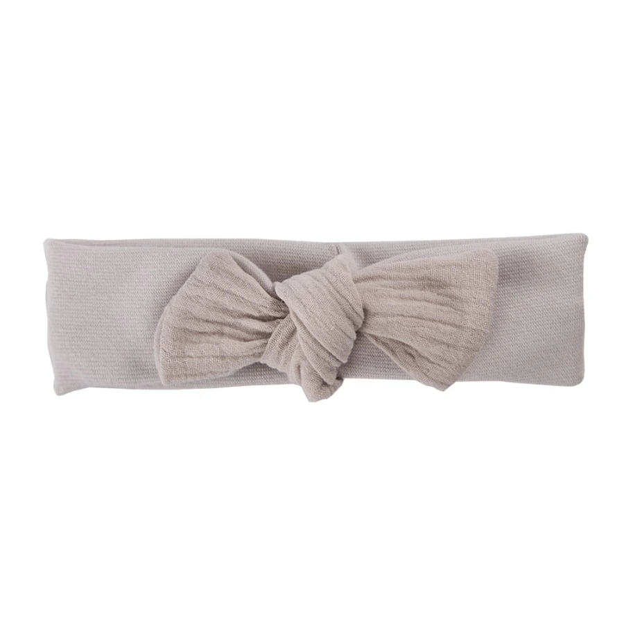 Mädchen-Stirnband beige mit Musselin-Schleife