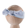 Mädchen-Stirnband hellblau mit Musselin-Schleife