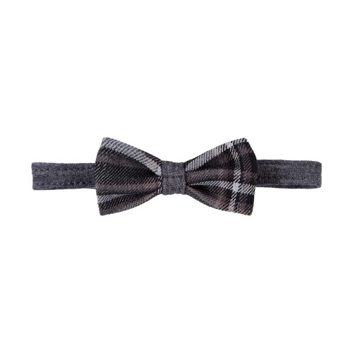Children’s elegant graphite check bow tie
