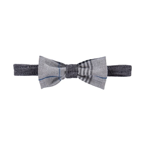 Children’s elegant grey check bow tie