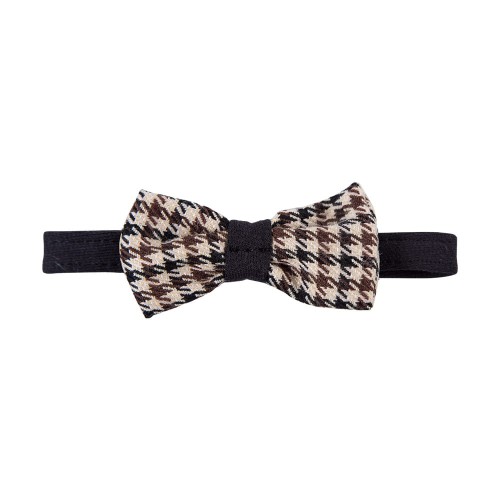 Children’s elegant brown houndstooth bow tie