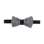 Children’s elegant black and white houndstooth bow tie