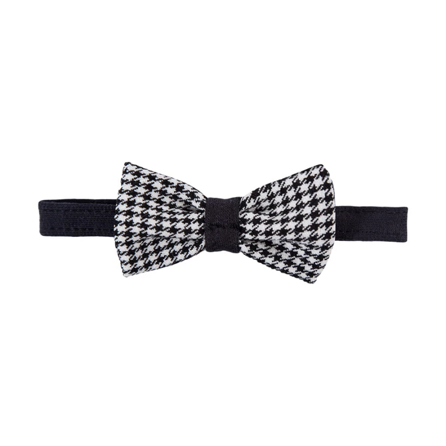Elegante Kinderfliege in Schwarz-Weiß-Hahnentritt