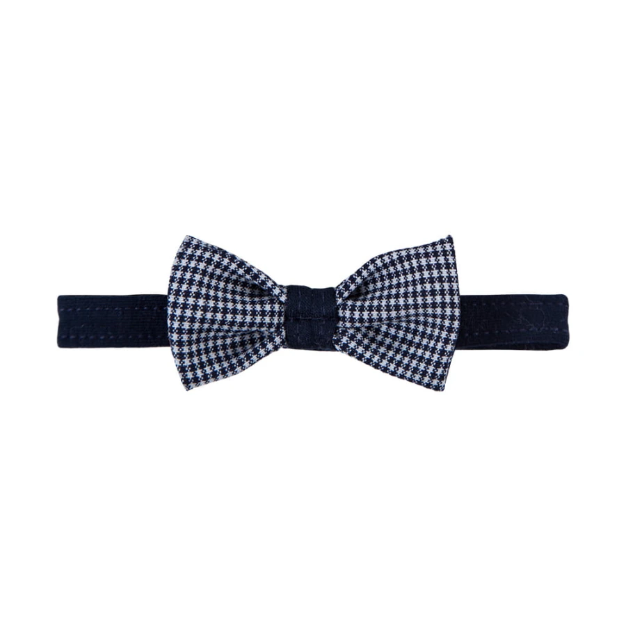 Elegante Kinderfliege in Marine-Hahnentritt