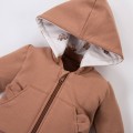 Bluza dziecięca z odpinanym kapturem i uszkami beżowa dla niemowląt