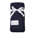 Bamboo blanket EEVI braid navy blue