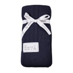 Bamboo blanket EEVI braid navy blue