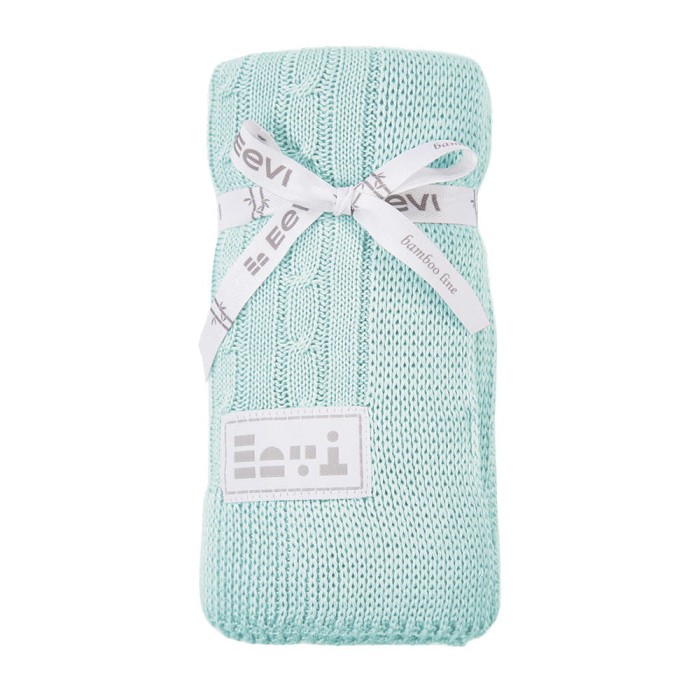 Bambusdecke EEVI mit Zopfmuster in Minze