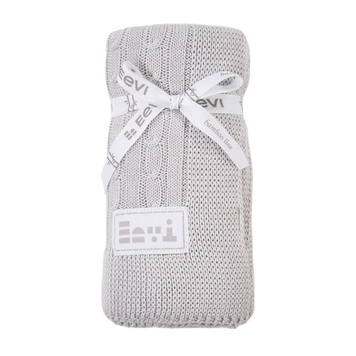 Bambusdecke mit Zopfmuster EEVI grau