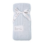 Bamboo blanket braid EEVI light blue