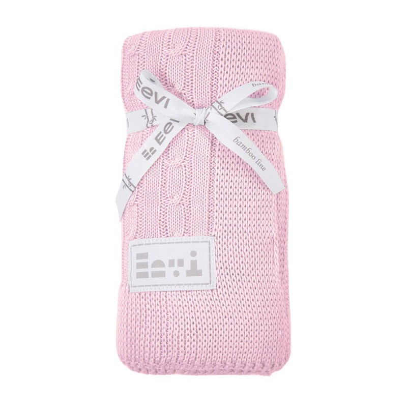 Bamboo blanket EEVI braid light pink