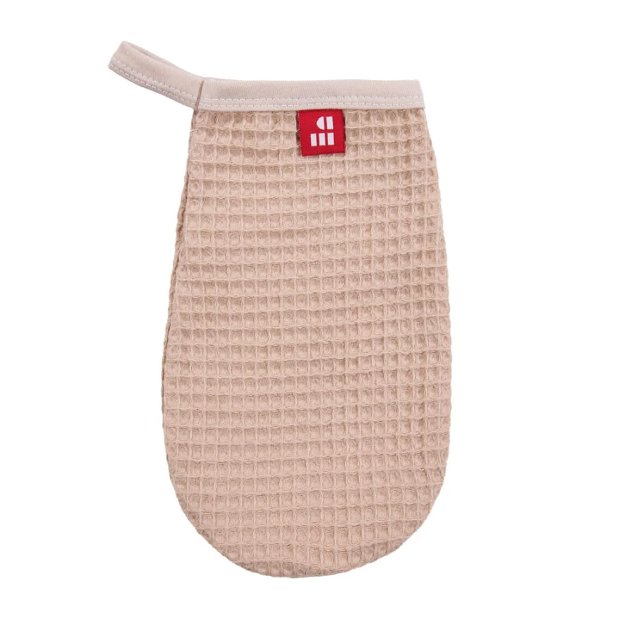 Waschlappen aus Waffel-Baumwolle Beige