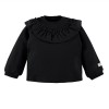 Schwarzer Kinderpullover mit Rüsche
