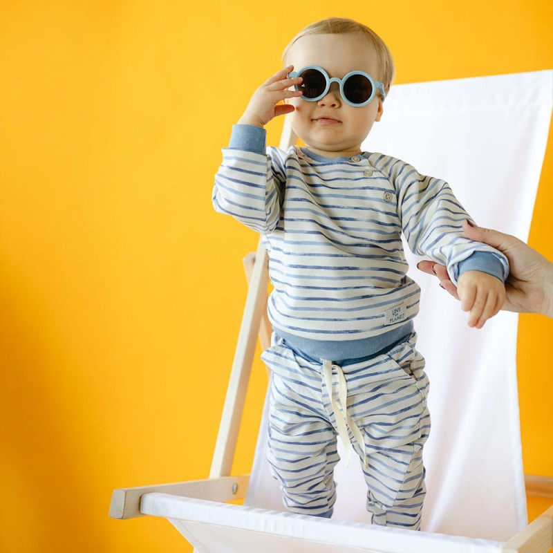 Jungen-Set blau gestreift