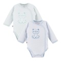 2er-Pack Wickelbodys mit Bär blau und mint