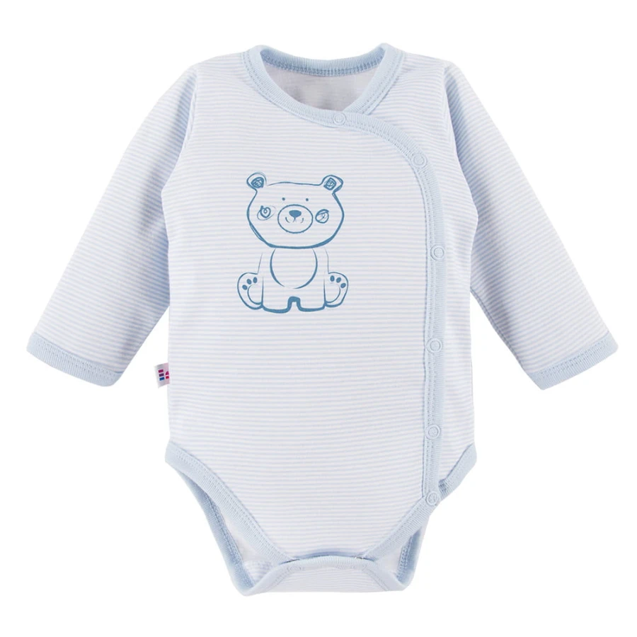 2er-Pack Wickelbodys mit Bär blau und mint
