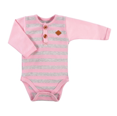 Langärmeliger Body TRIP mit Streifen rosa