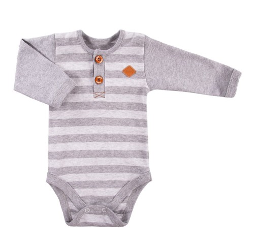 Langärmeliger Body TRIP mit Streifen grau