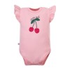 Mädchen-Body rosa mit Kirsche und Flügelärmeln