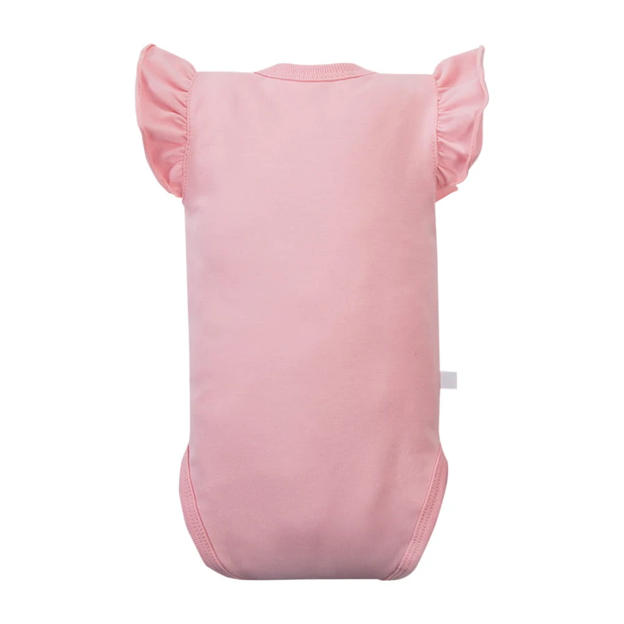 Mädchen-Body rosa mit Kirsche und Flügelärmeln