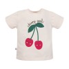 Mädchen T-Shirt ecru mit Kirschdruck