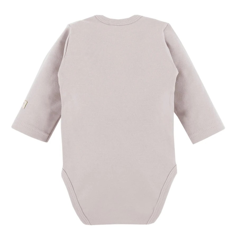 Baby Wickelbody mit Druckknöpfen, einfarbig beige