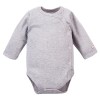 Babybody Uni Grau, durchgehend geknöpft