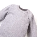 Babybody Uni Grau, durchgehend geknöpft