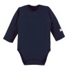 Babybody Uni Marineblau, durchgehend geknöpft