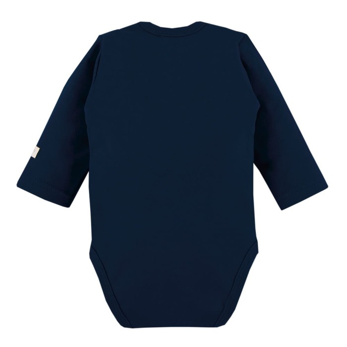 Babybody Uni Marineblau, durchgehend geknöpft