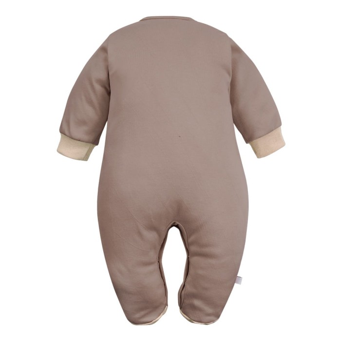 Babystrampler Braun mit Bärenstickerei