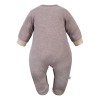 Babystrampler Braun Melange mit Bärenstickerei