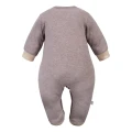 Babystrampler Braun Melange mit Bärenstickerei