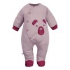 Babystrampler Rosa mit Bärenstickerei