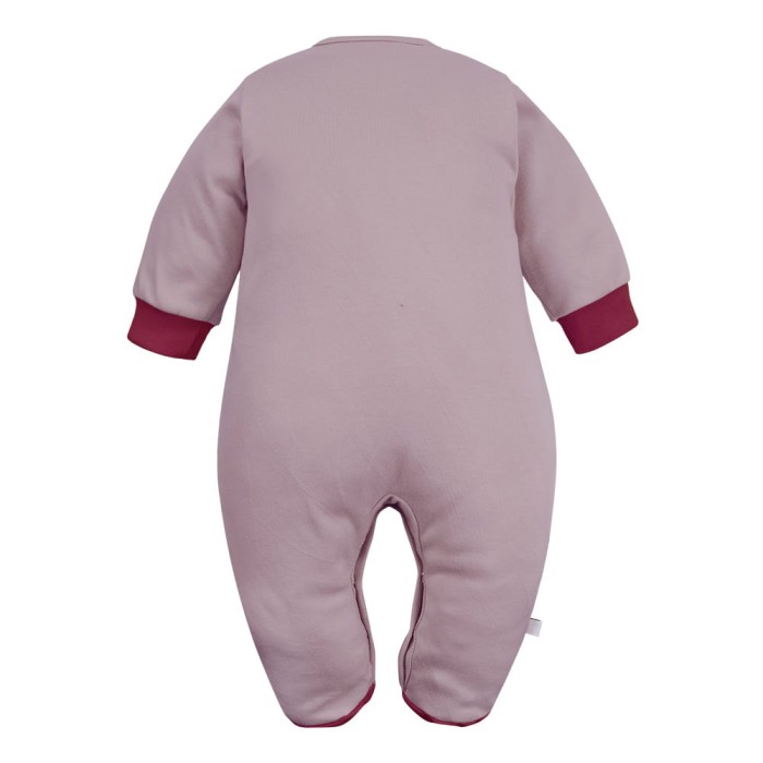 Babystrampler Rosa mit Bärenstickerei