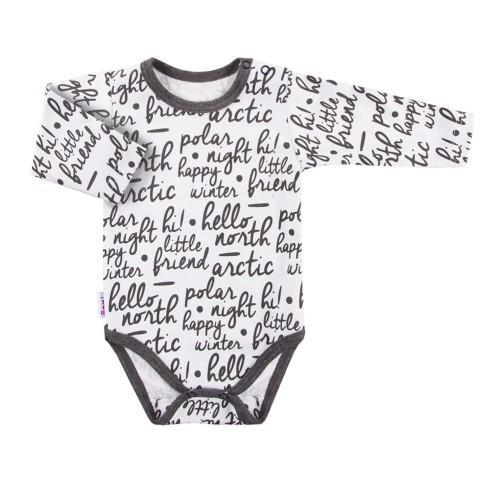 Bodysuit long sleeve SNOW white/dark gray
