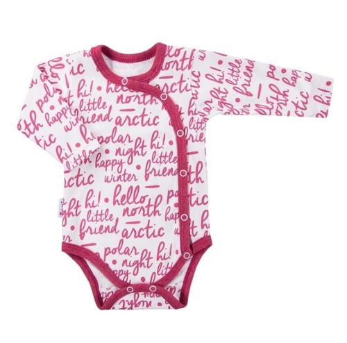 Bodysuit cardigan long sleeve SNOW white/burgundy