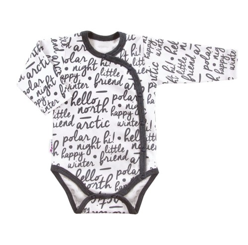 Bodysuit cardigan long sleeve SNOW white/dark gray