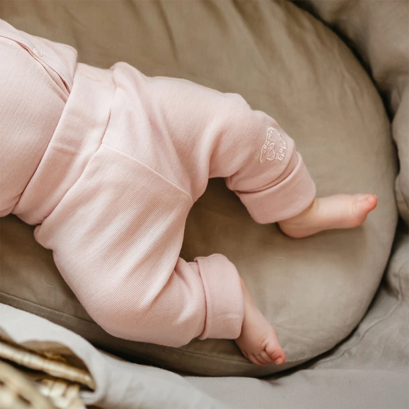 Pink merino leggings growing with your child
