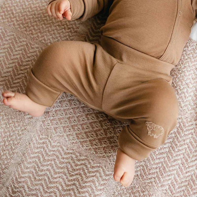 Caramel merino leggings growing with your child