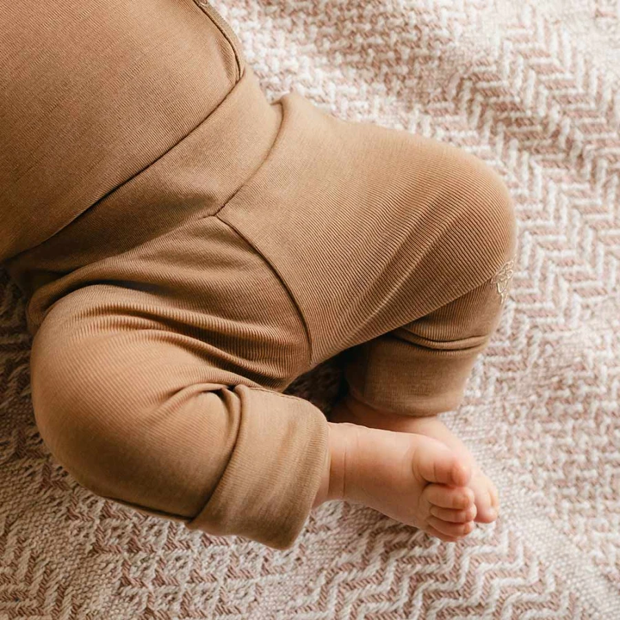 Karamellfarbene Merino Leggings