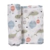Weiße Bambus Babywindel mit Walen 60x60