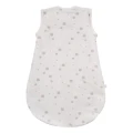 Ecru baby sleeping bag with teddy bear print