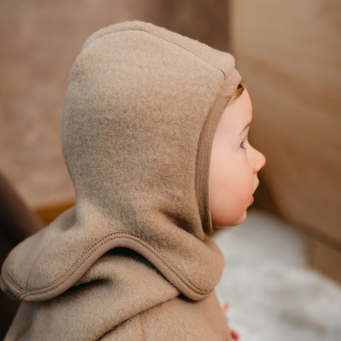 Karamellfarbene Merino Kinder-Sturmhaube