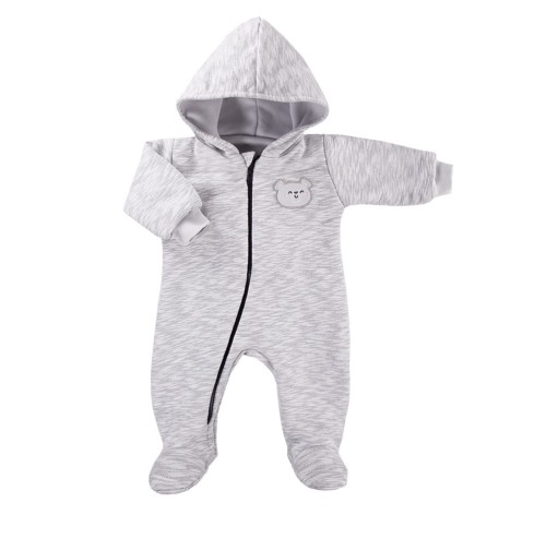 Hooded playsuit SNOW gray