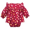 Mädchen-Set Body-Tunika und Leggings bordeaux mit Blättern und Eicheln