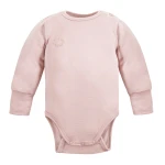 Pink wrap bodysuit made of merino wool