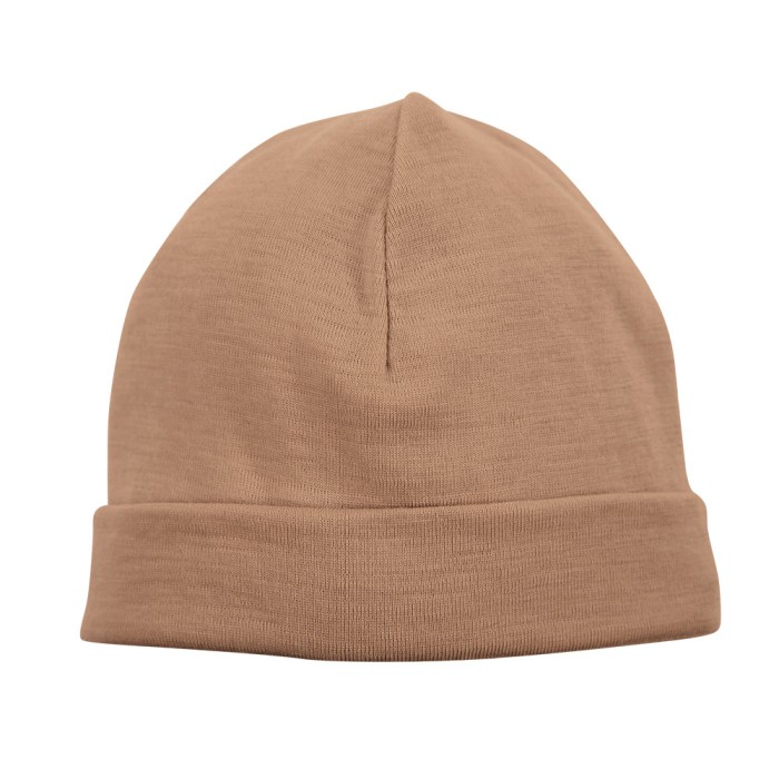 Karamellfarbene Merino Mütze