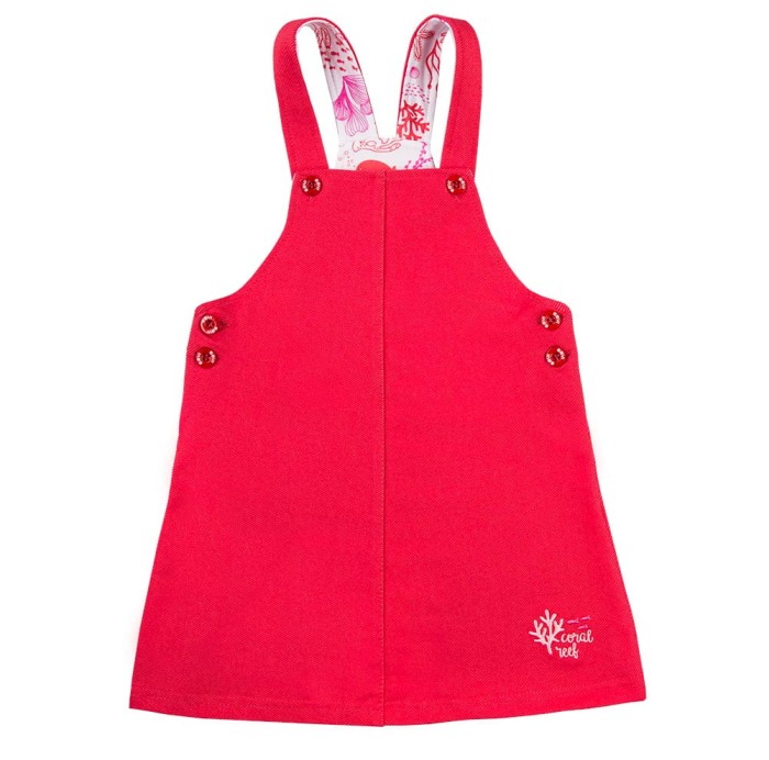 Latzkleid Set koralle mit weißem Body