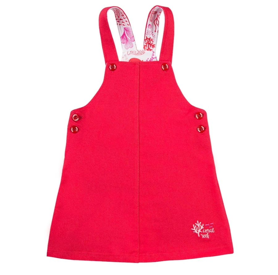 Latzkleid Set koralle mit weißem Body